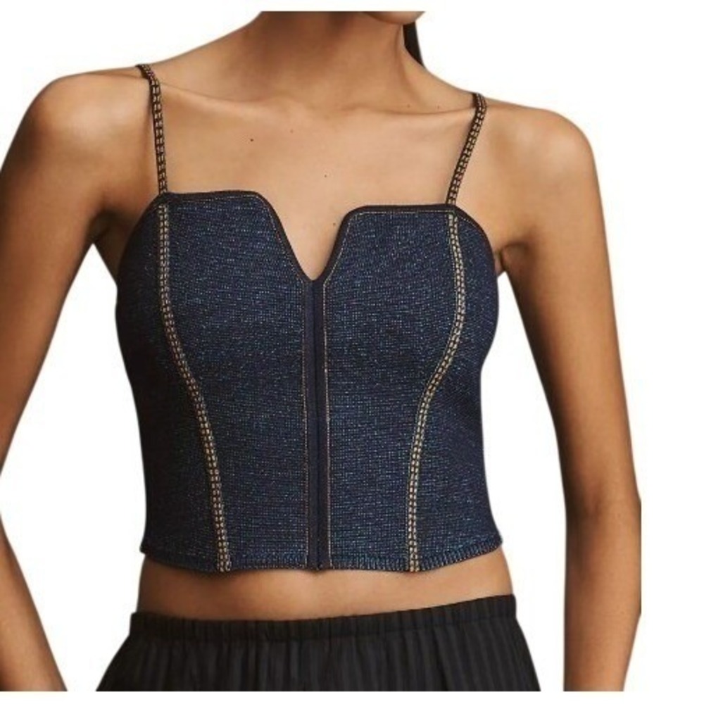 Anthropologie Pilcro Womens‎ M Crop Corset Sweater Tank Top NWT